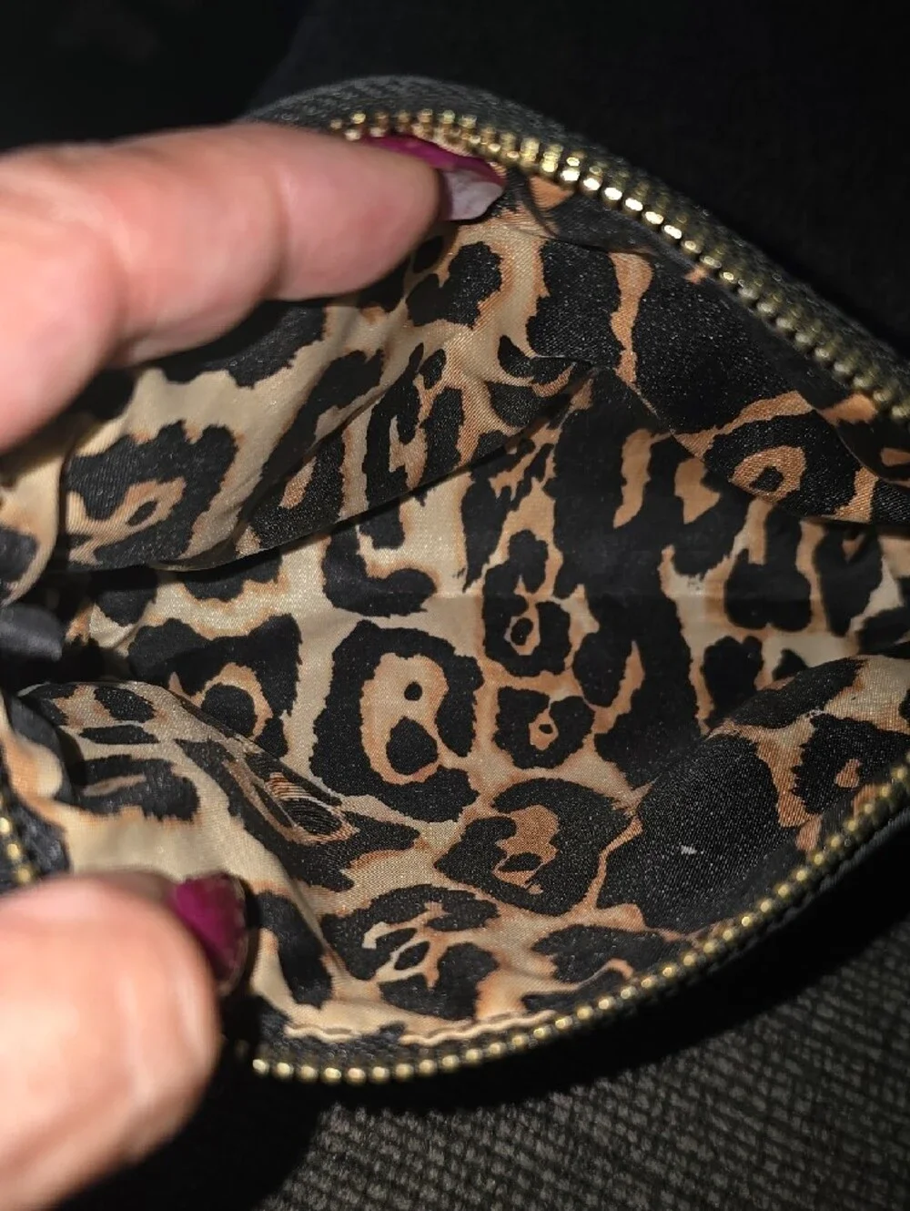 Victoria's Secret Black Gold Studded Logo Cosmetic Pouch